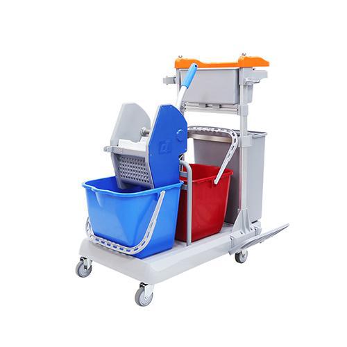 帶剎車靈動型排拖系統(tǒng)清潔車 配垃圾桶、2個15公升水桶 JDB G30B